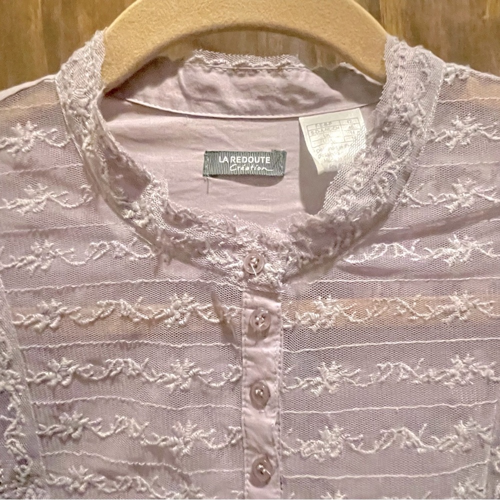 Feminine lilac La Redoute French design i10 Lace,small buttons,peplum drawstring
